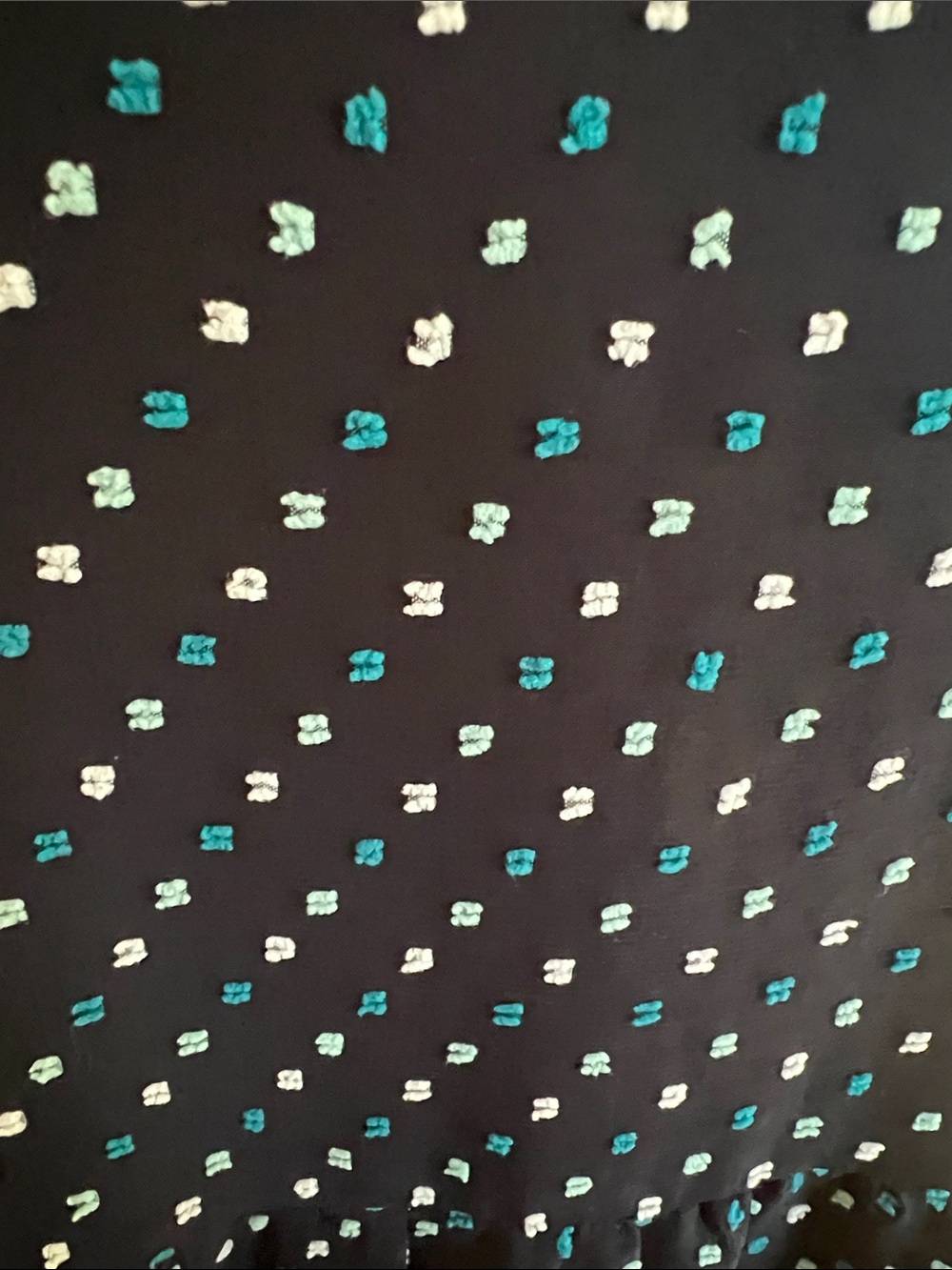 Loft Outlet Navy Blue, Sleeveless Midi Dress, White/Teal Clip Dot, Lined, Sz 12 - Picture 8 of 9